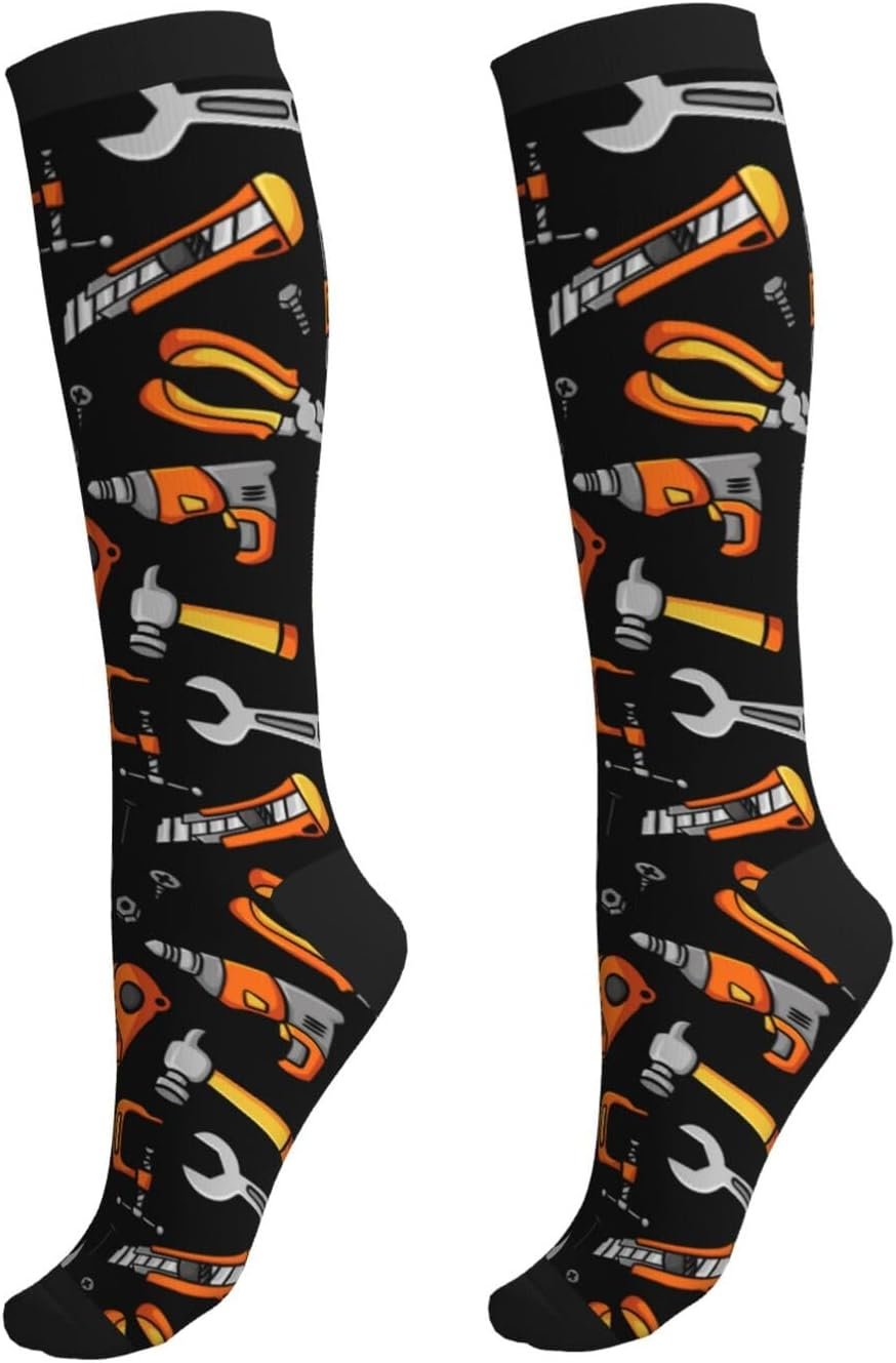 Compression Socks For Women & Men Circulation 15-20 Mmhg Knee High Nursing Travel Running Athletic Flight