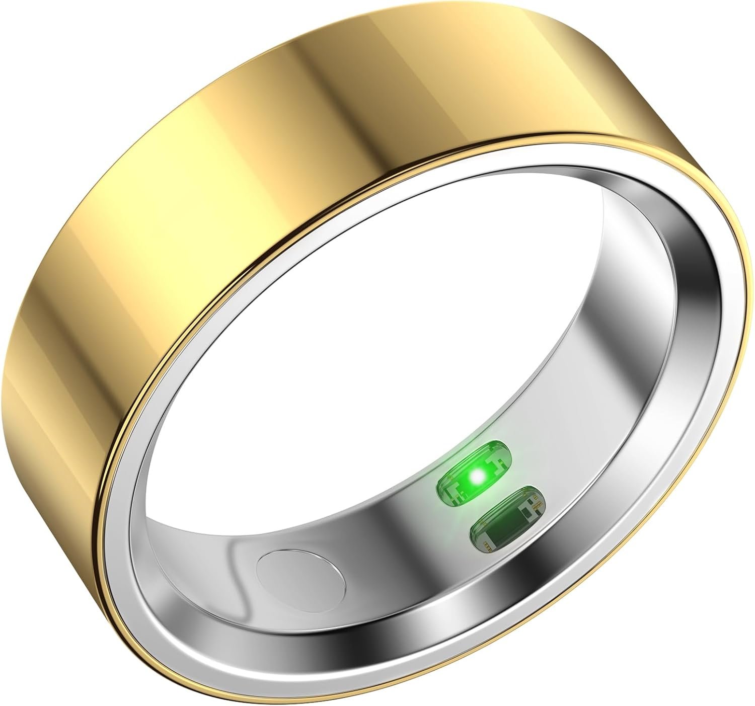 RQZ Smart Ring for Women Men, Fitness Tracker with Heart Rate Tracking, Sleep Tracking, Step Counter, Vibration Alert, 5ATM Waterproof, iOS Android Compatible, Gold Size 7