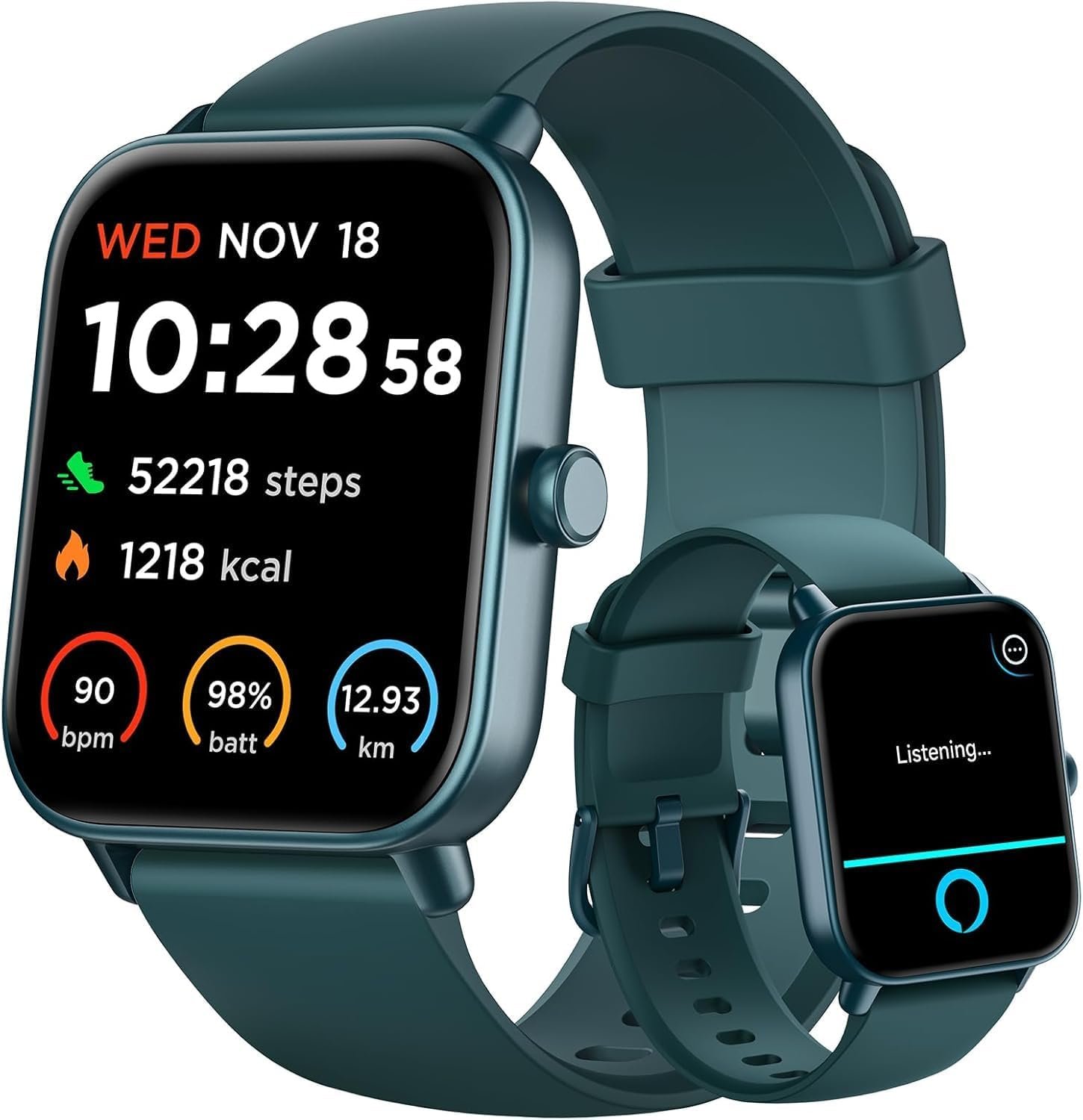 Smart Watch for Women Android iPhone, Alexa Built-in, 1.8″ Smartwatch with Heart Rate/SpO2/Sleep Monitor, IP68 Waterproof Activity Fitness Tracker with Bluetooth Call, 100+ Sport Mode, DarkGreen