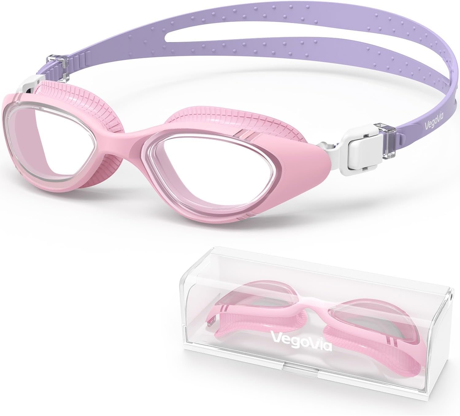 VegoVia Adult Swim Goggles for Men Women Swimming Goggles Pool Anti-Fog/UV Water Swim Glasses Goggle with Case