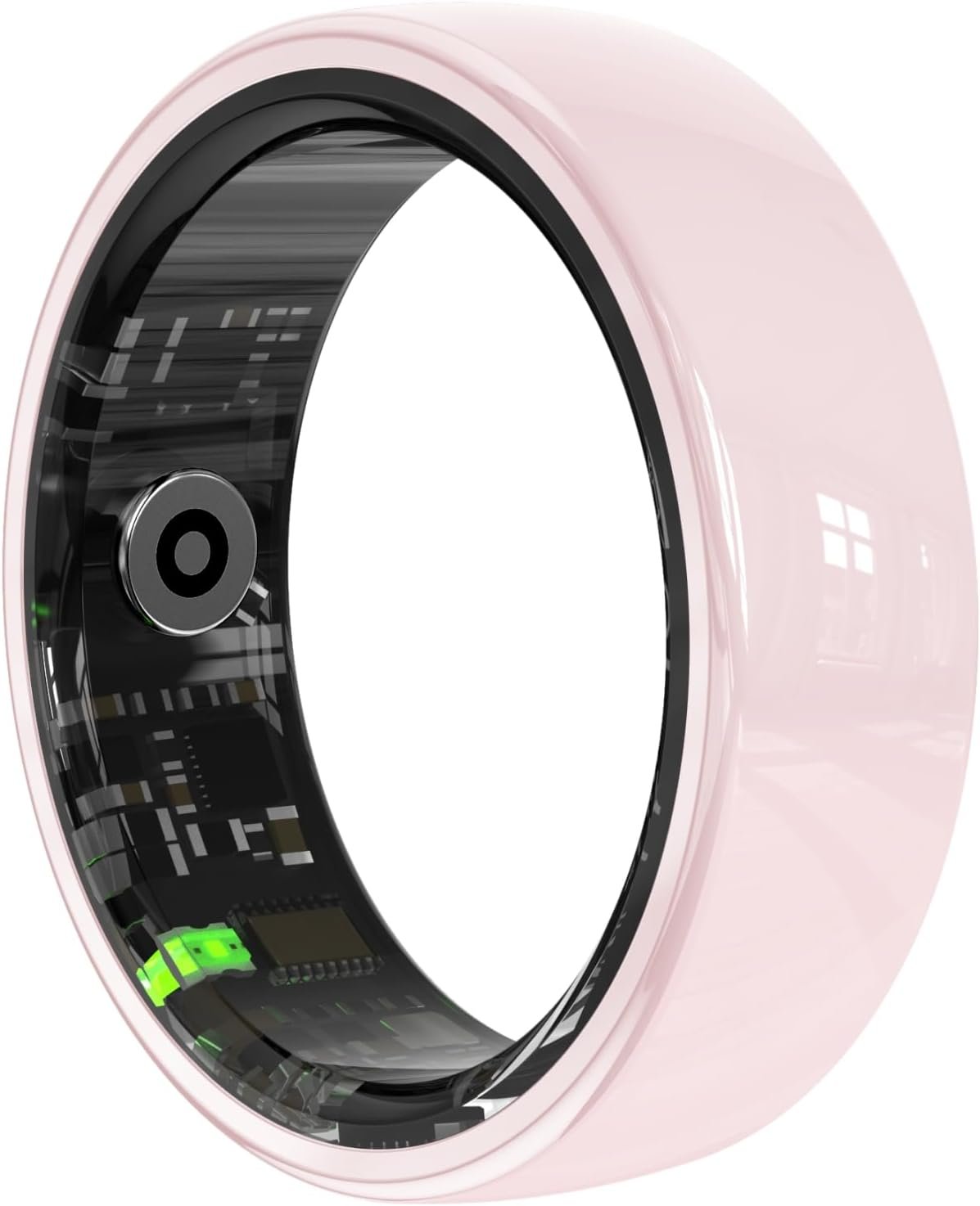 Smart Rings for Couples, Health Rings for Men & Women, 24/7 Track Heart Rate, Sleep, SpO2, Stress, HRV & Cycles, 5ATM Waterproof, iOS/Android, No Subscription, Pink, 7 (17.4mm)
