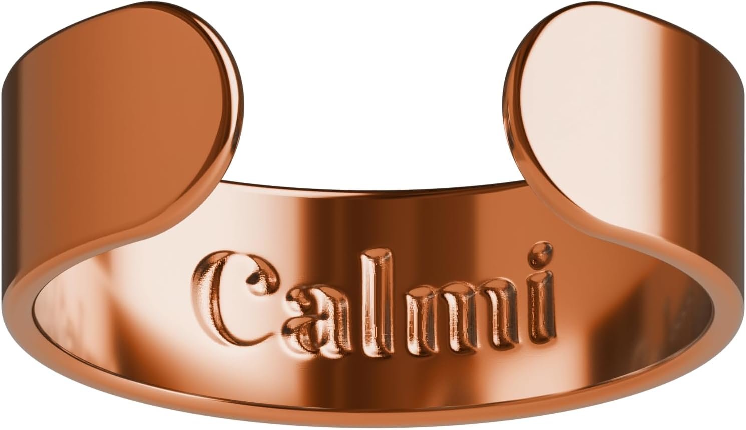 CALMI – Magnetic Wellness Ring 18K Gold Plated with Adjustable Stainless Steel Design | Wearable Magnetic Field Accessory for General Wellbeing | Unisex (Rose Gold)