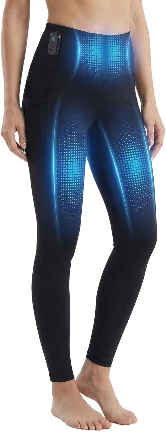 EMS Workout Leggings for Women, Muscle Stimulator Training Pants for Abs & Thigh Workout, Fitness Training Leggings