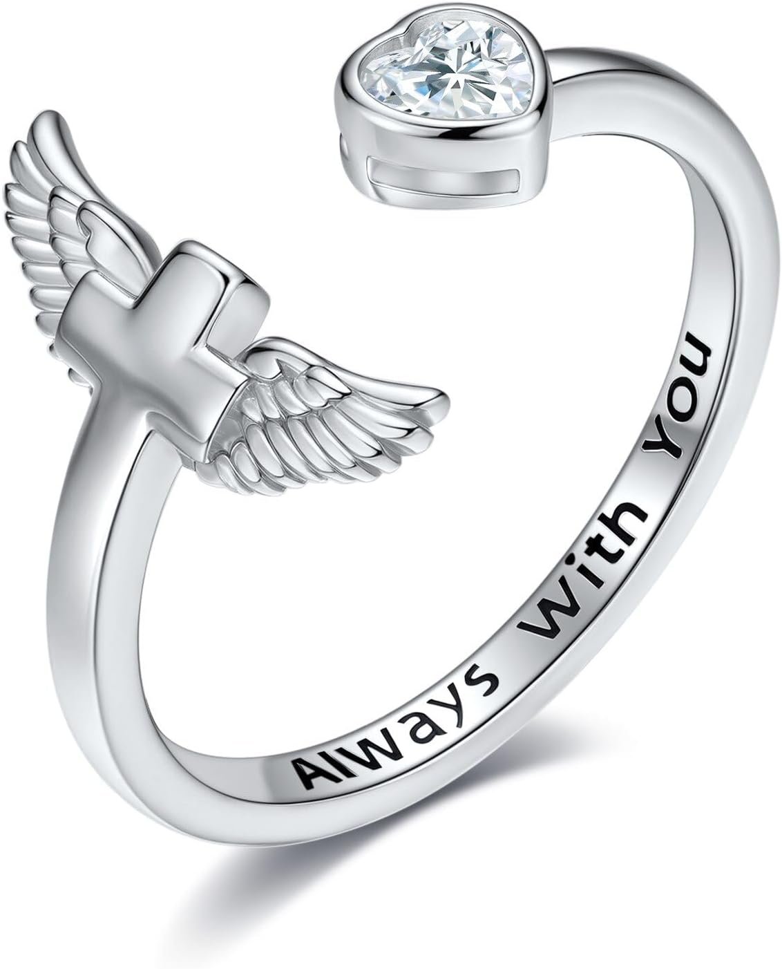 Cross Faith Ring for Women Sterling Silver Mastard Purity Ring for Women