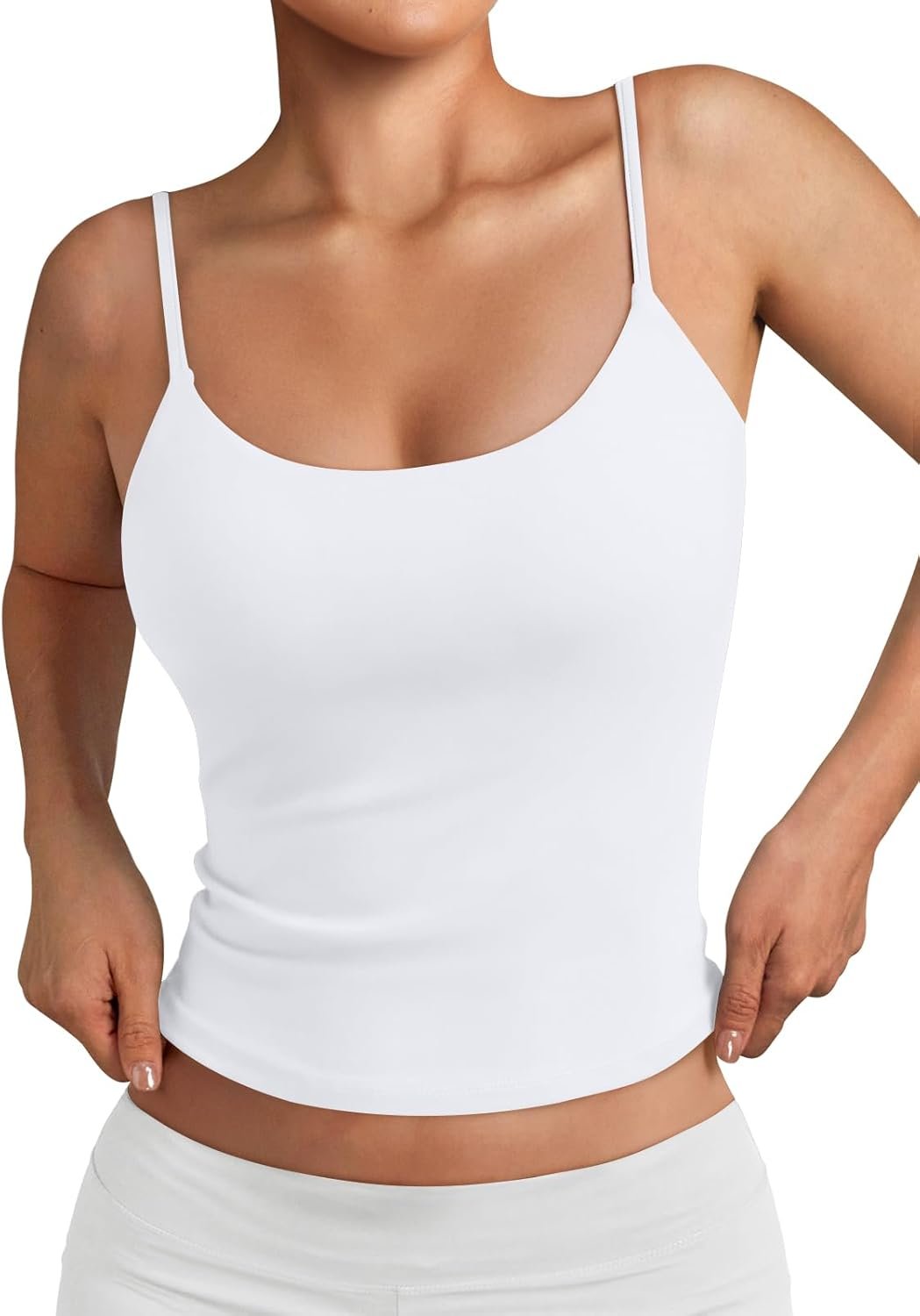 Trendy Queen Womens Double Lined Adjustable Spaghetti Strap Tank Tops for Summer Going Out
