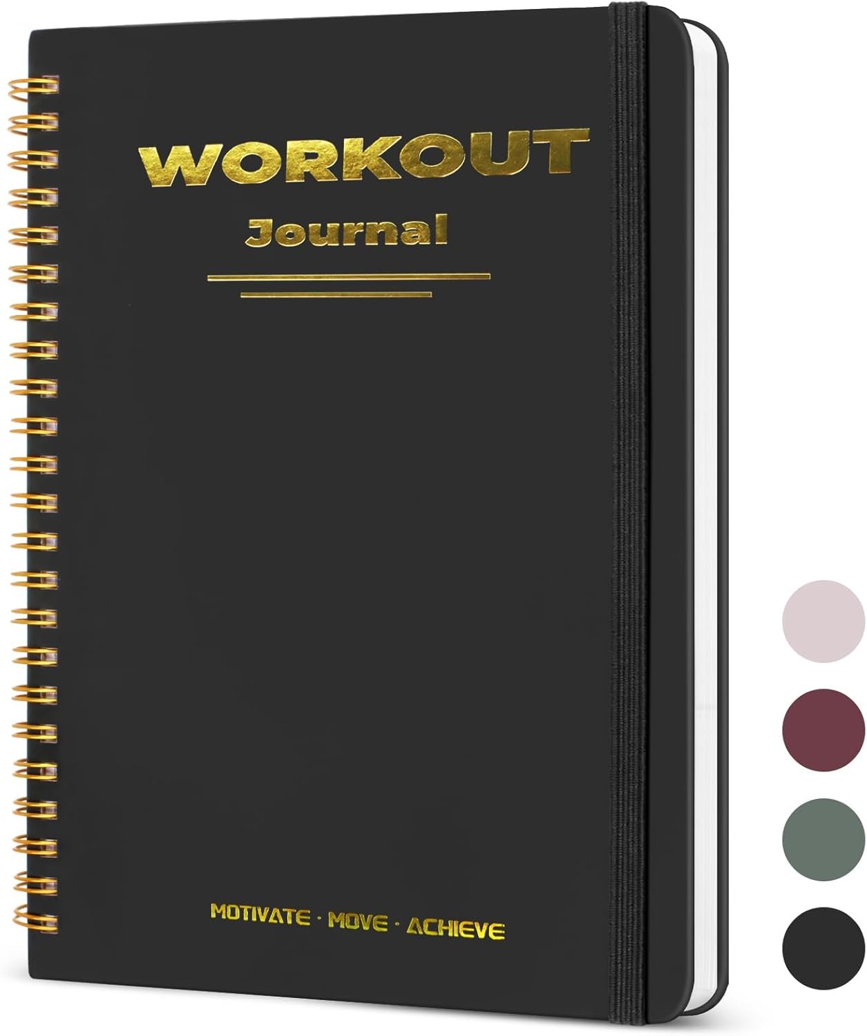 Guirnd Undated Fitness Workout Journal for Men & Women, A5(8.5″ x 6.7″) Fitness Journal Workout Planner, Workout Log Book Planner for Tracking, Motivating, and Achieving Your Fitness Goals – Black