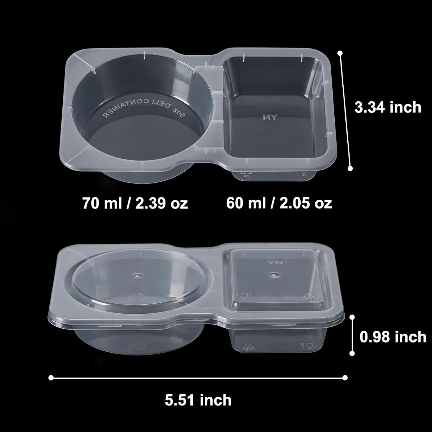 Husfunov 15 Set Reusable Snack Containers with Lids, 2-Compartment Snackle Box Container Portion Control for Kids, Meal Prep Containers for Travel School