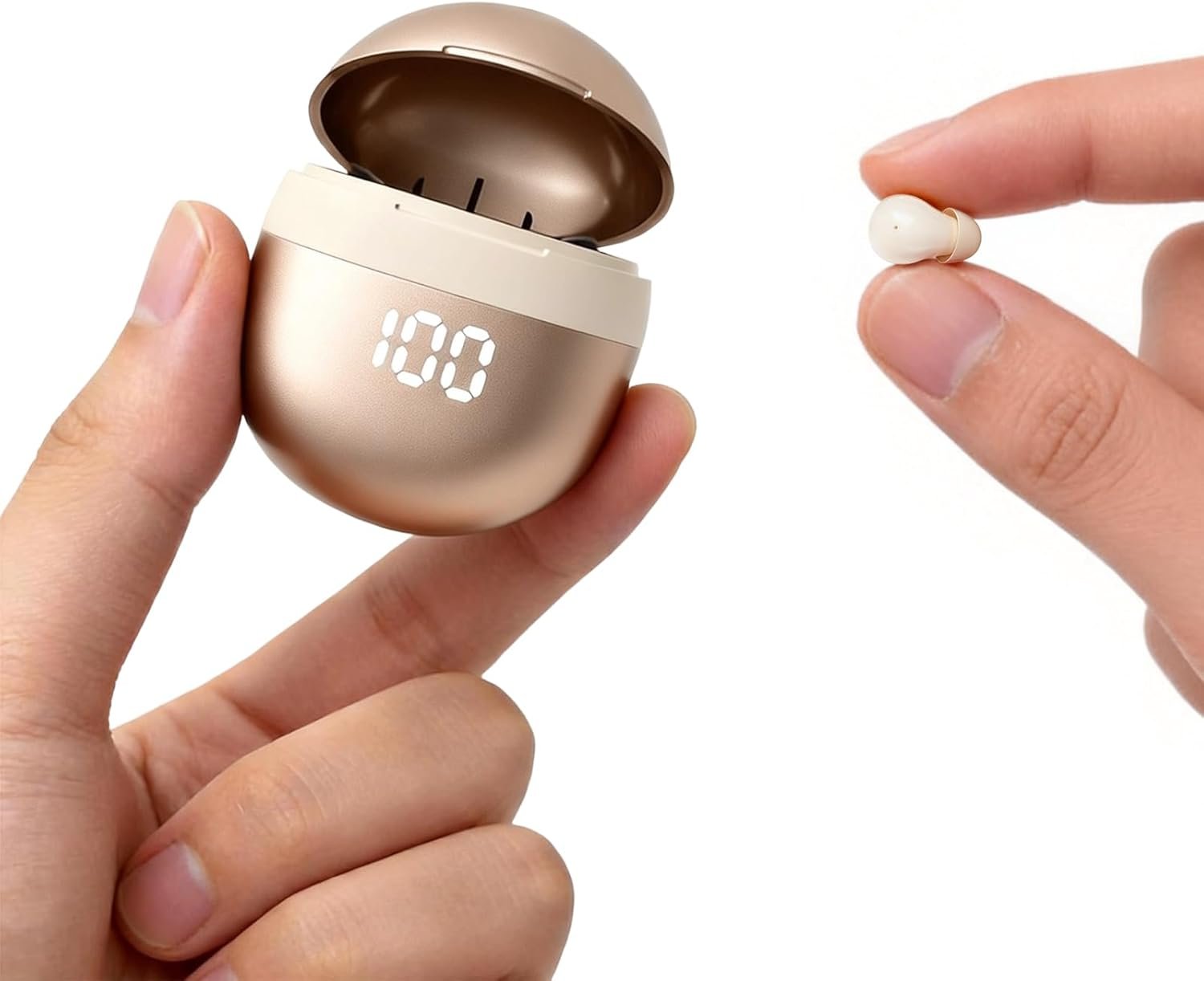 Xmenha Invisible Mini Small Earbuds Wireless Bluetooth, Skin Tone Comfortable Discreet Tiny Hidden Micro Smallest Sleep Earbuds Low Profile Headphones for Work Ear Buds for Small Ears Canals Women
