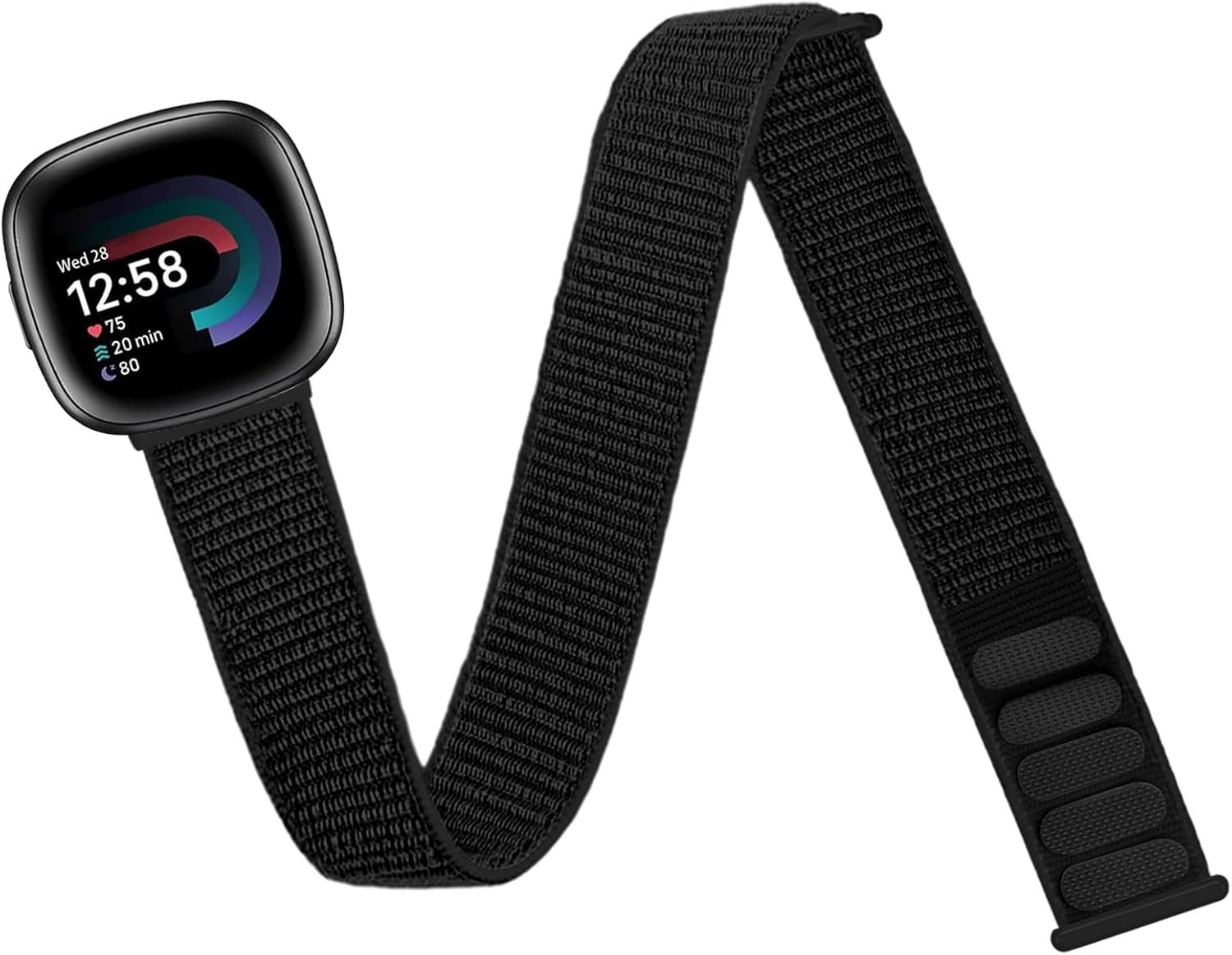Nylon Sport Ankle/Arm Band Compatible with Fitbit Versa 4/Fitbit Versa 3 /Fitbit Sense 2/Fitbit Sense Bands,Elastic Nylon Braided Arm Strap Replacement Ankle band for Women Men