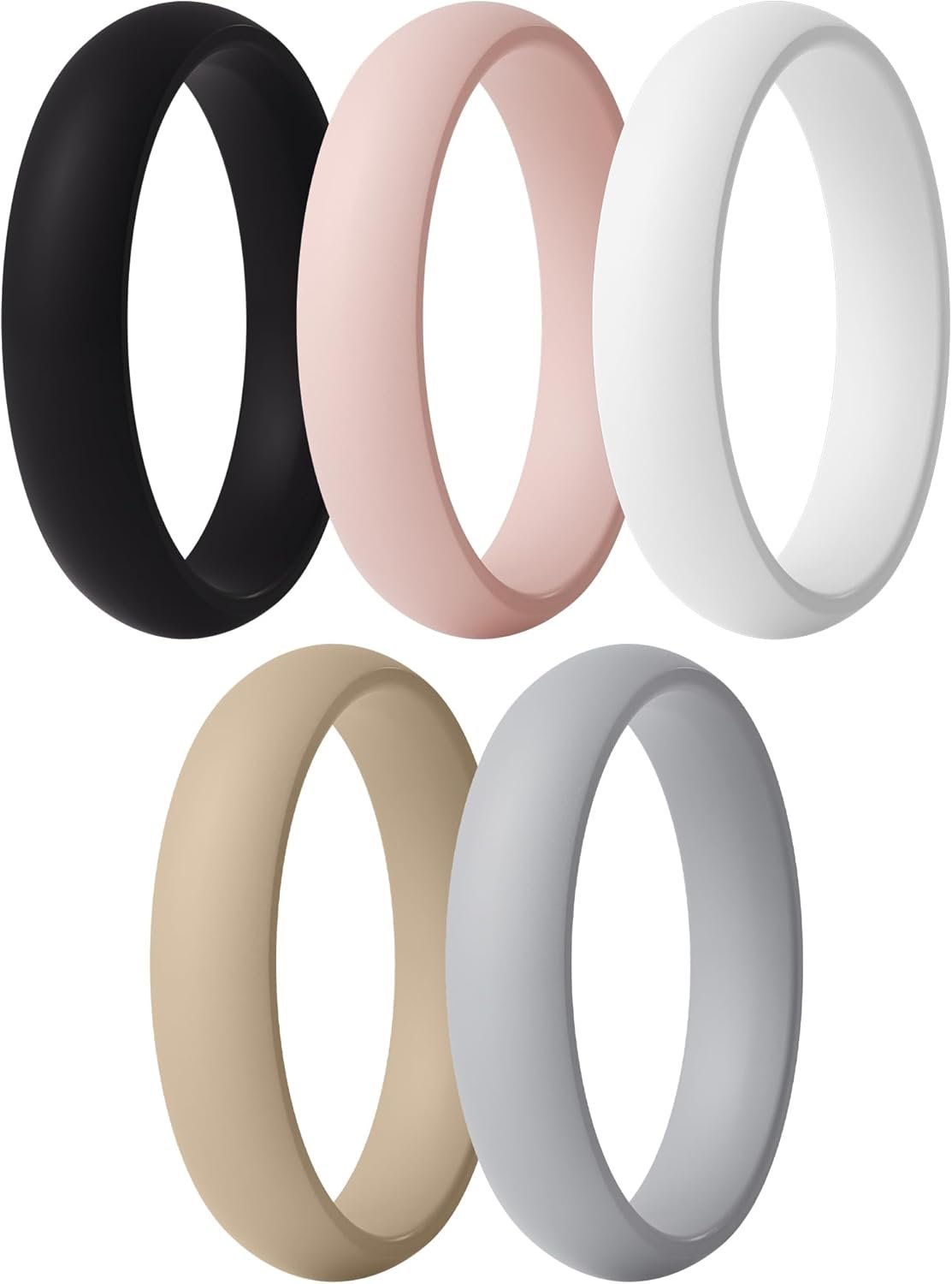 ThunderFit Silicone Bridal Rings Set for Women, 5.5mm Wide, 2mm Thick, Wedding Rubber Bands, Variety Multipack 1-12