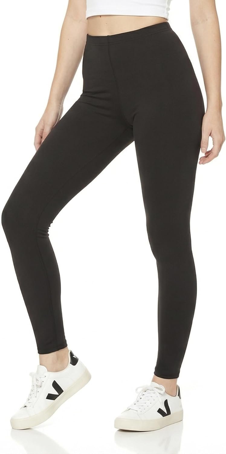Leggings Depot Women’s High Waist Leggings Soft 1” Waistband Solid Pants – Regular, Plus, 1X3X, 3X5X