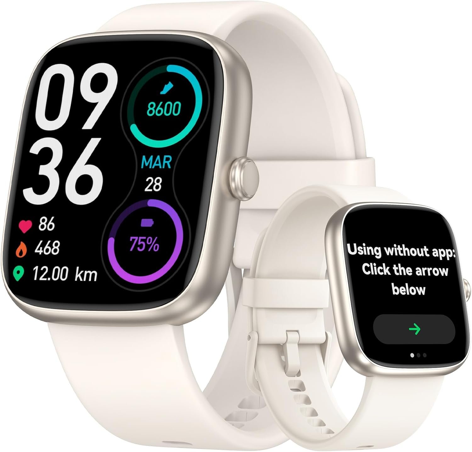 DAVIKO Fitness Tracker Senior Friendly No App/Phone Required, 1.83” HD Touchscreen, Waterproof Fitness Watch with Heart Rate Sleep Monitor Activity Tracker, Pedometer watch, Smart Watch for Women Men