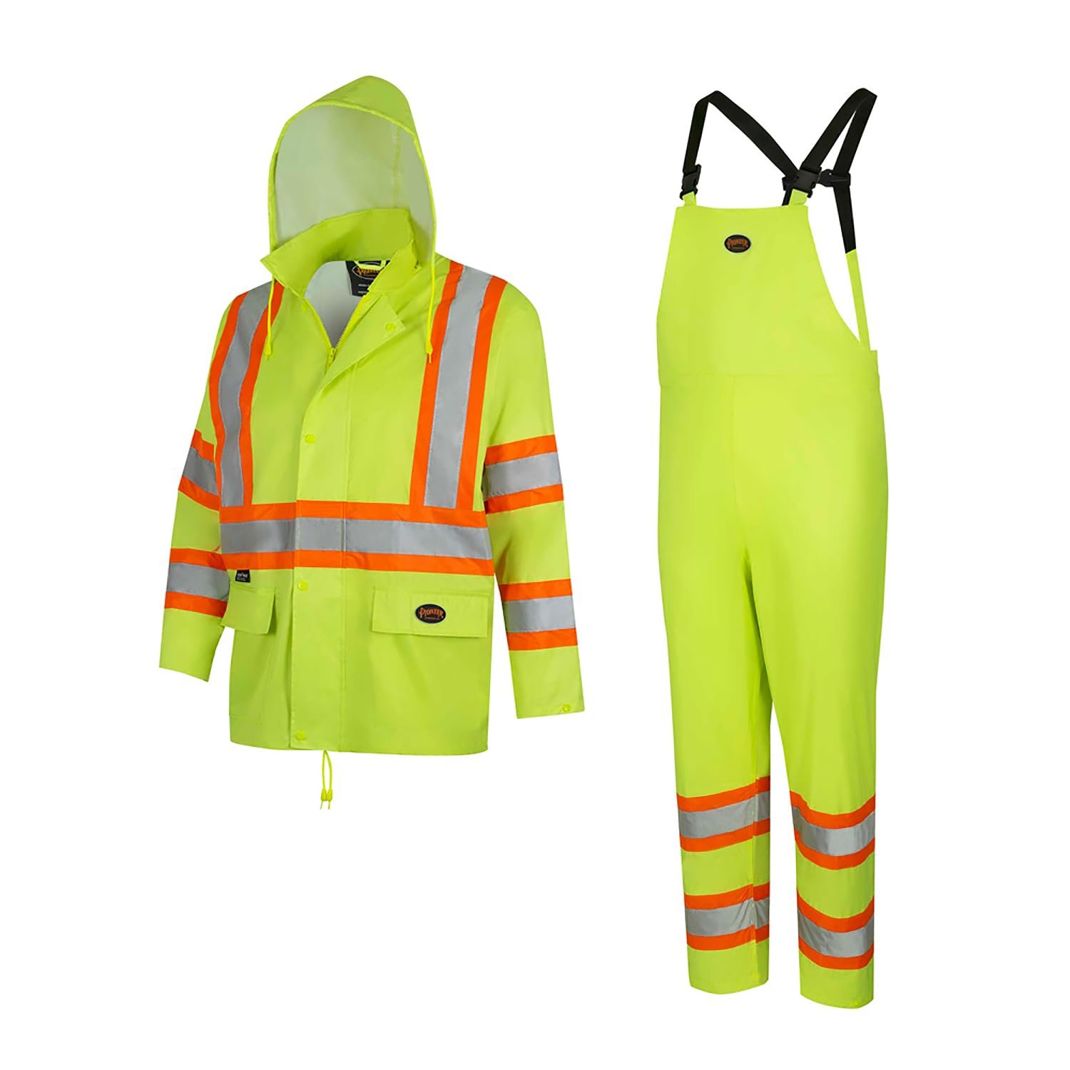 Pioneer Hi Vis Lightweight Waterproof Safety Rain Suit – Reflective Work Rain Gear for Men and Women