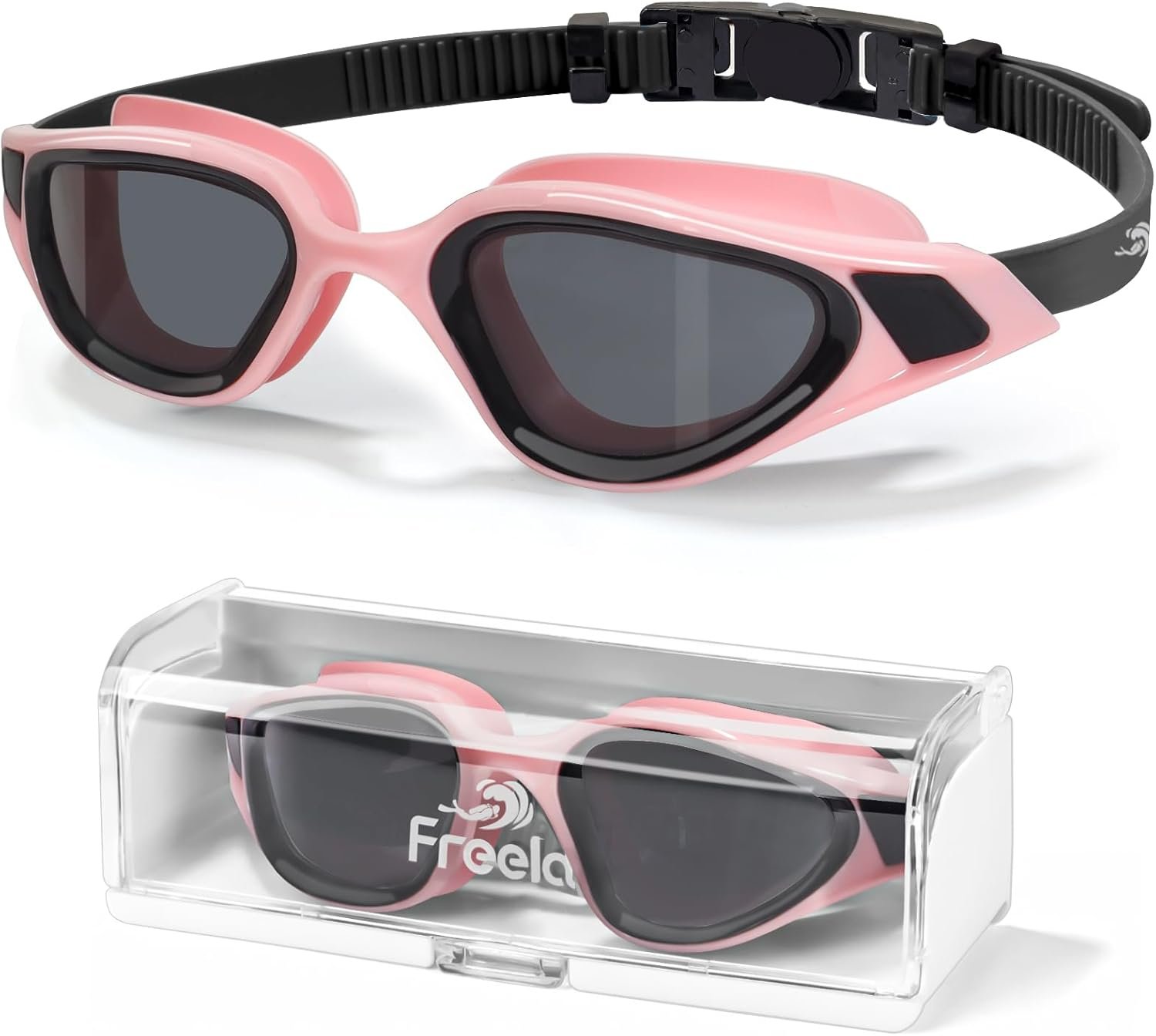 Freela Polarized Unisex Adult Swim Swimming Goggles, UV400 Protection Anti Fog 180° Wide Clear View for Men Women Youth