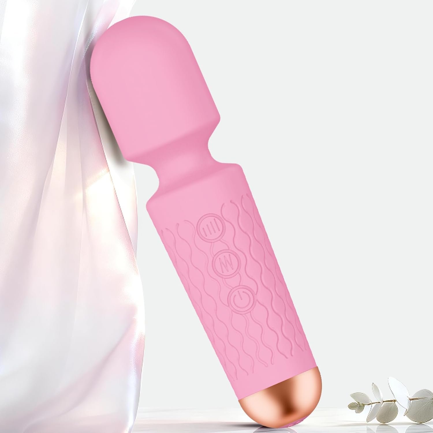 Upgraded Cordless Handheld Massager with 20 Patterns 8 Speeds, Premium Silicone, Rechargeable Pink Mini Massager Tool Device for Whole Body Muscle Relaxation and Stress Relieve