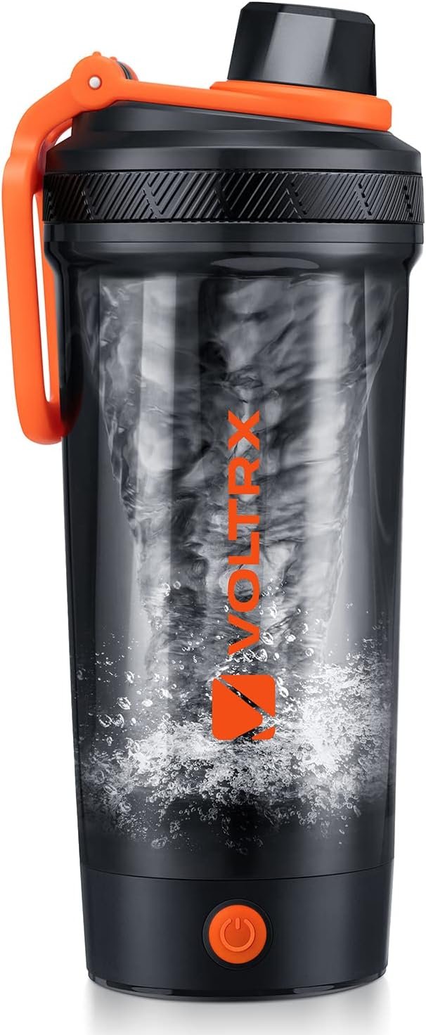VOLTRX Electric Protein Shaker Bottle – USB Rechargeable Mixer Cup for Shakes and Meal Replacements, BPA-Free Tritan, 20oz