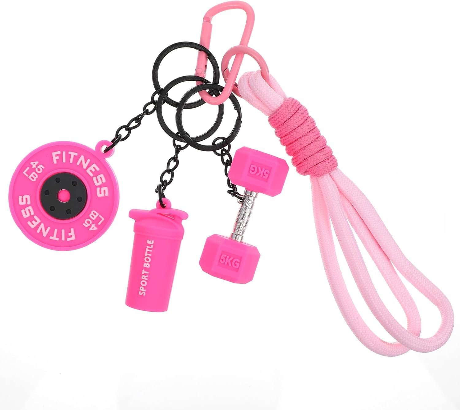 Molain Gym Keychain for Women Men, Silicone Dumbbell Keychain Motivational Fitness Gifts for Gym Lovers Weight Lifting Gift