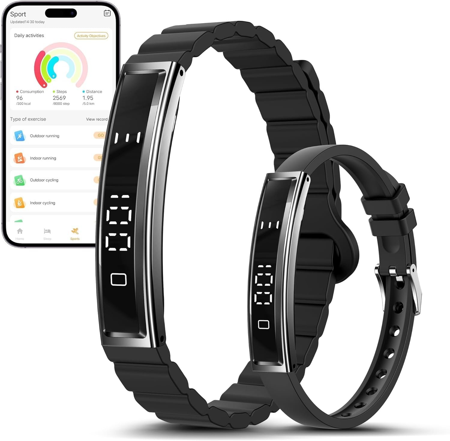 Smart Bracelet for Women Men, Health Activity Fitness Trackers, Sleep Tracker & 24/7 Heart Rate, Stress Monitor, Smart Wristband with Free APP 2 Bands, Birthday Gifts