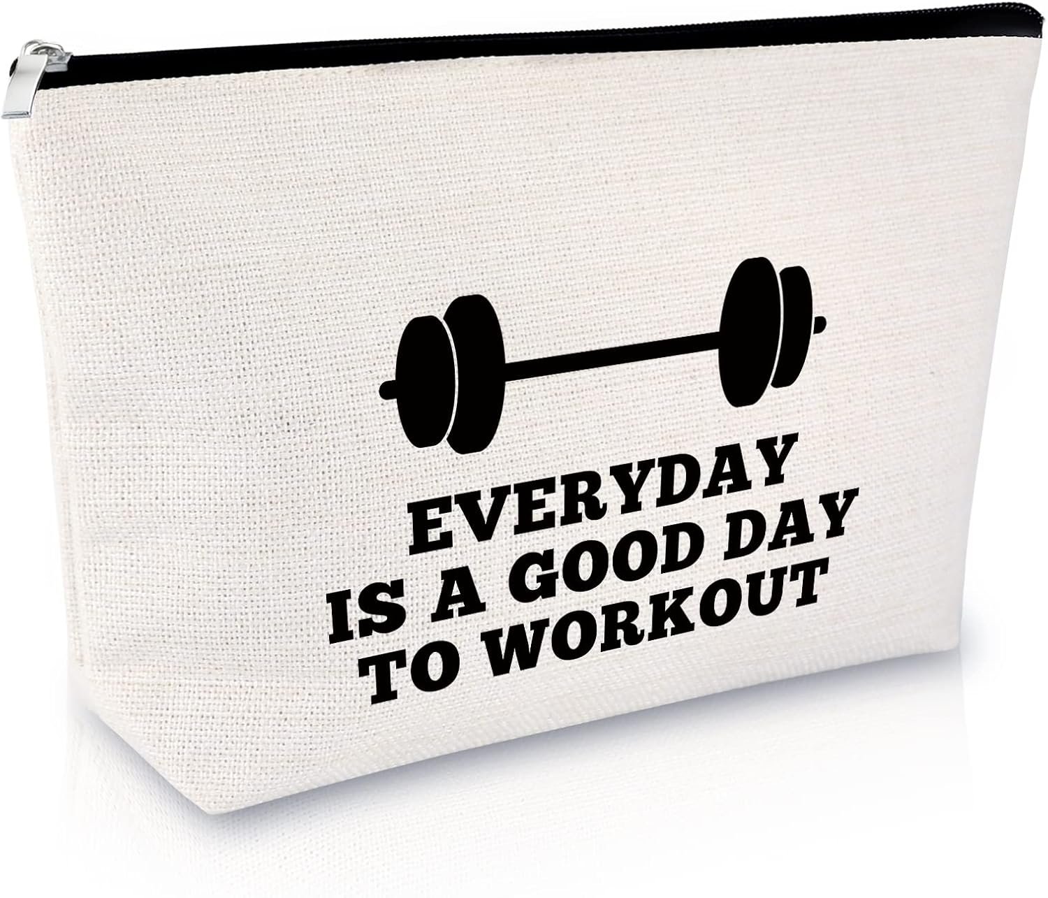 Workout Gifts for Women Makeup Bag Weightlifting Fitness Gifts Trainer Bodybuilding Present Dumbbell Inspirational Gift for Sister Friend Christmas Birthday Gift for Athletic Coach Cosmetic Bag