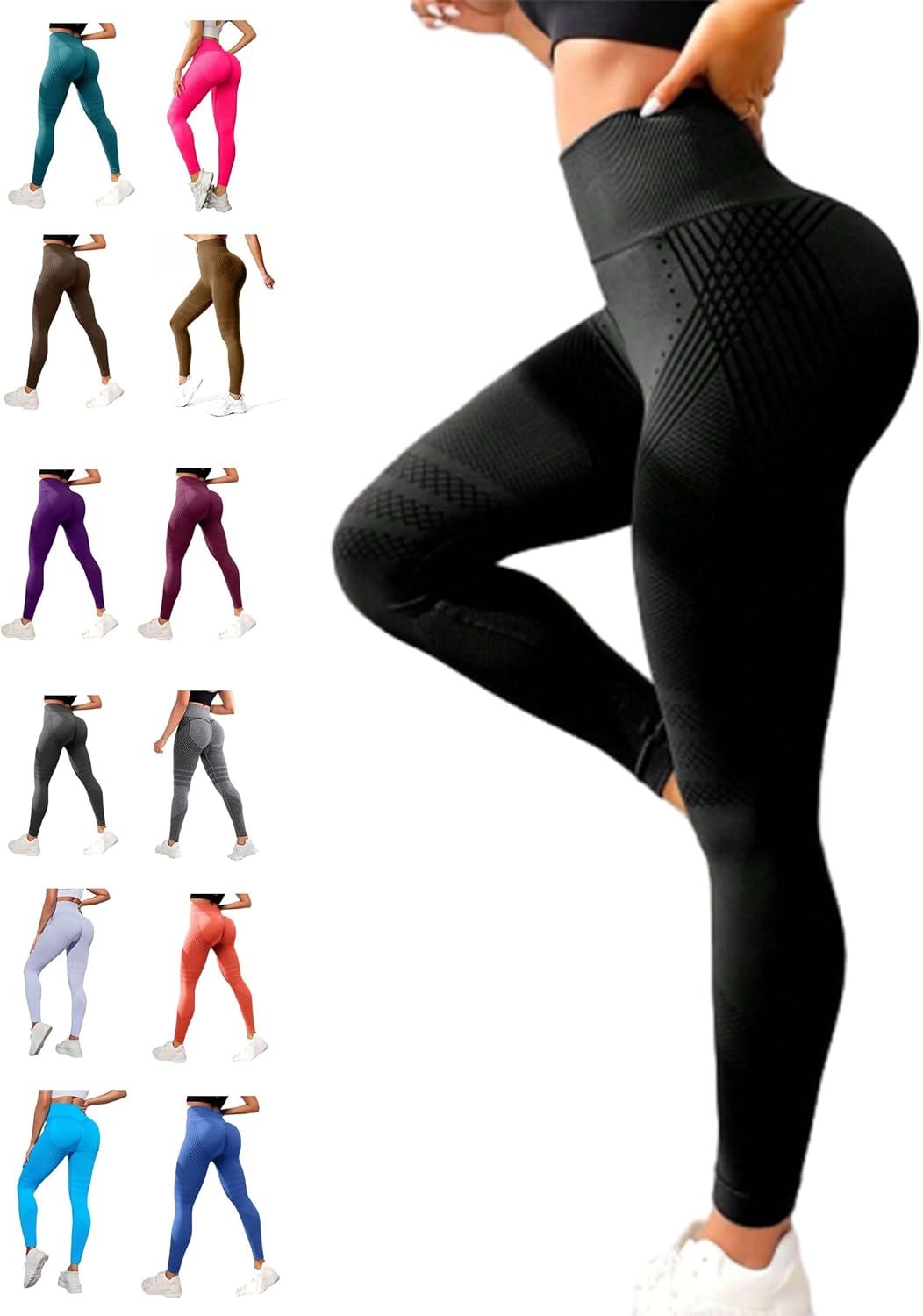 3D Compression Leggings for Women, High Waist Tummy Control Yoga Pants, Butt Lifting &Smooth Leggings
