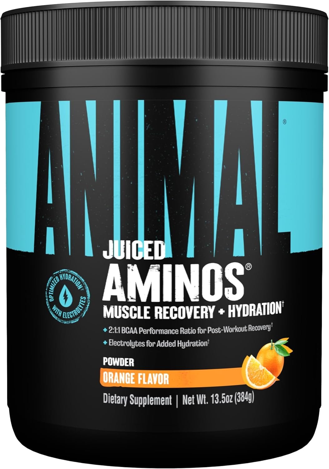 Animal Juiced Amino Acids – BCAA Powder EAA Matrix Plus Hydration with Electrolytes and Sea Salt Anytime Recovery and Improved Performance, Orange Flavor, 30 Servings