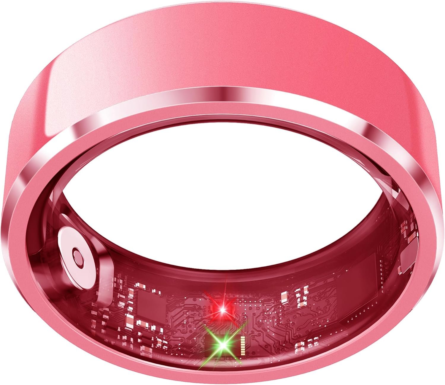 Smart Ring for Women, Fitness & Activity Tracker with Blood Pressure/Heart Rate Monitor, Sleep Tracker, Step Counter, IP68 Waterproof Ring for iOS & Android,Fast Charge, No Subscription(Pink,Size9）
