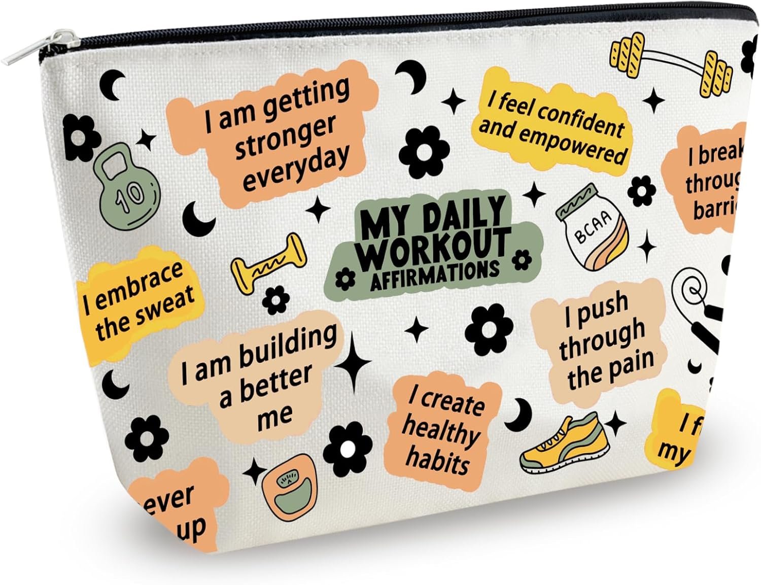 Gym Gifts for Women Workout Gifts for Women Gym Bag for Fitness Lovers Fitness Athletic Trainer Gift Workout Bag Daily Affirmations Makeup Bag Inspirational Mental Health Gift for Female