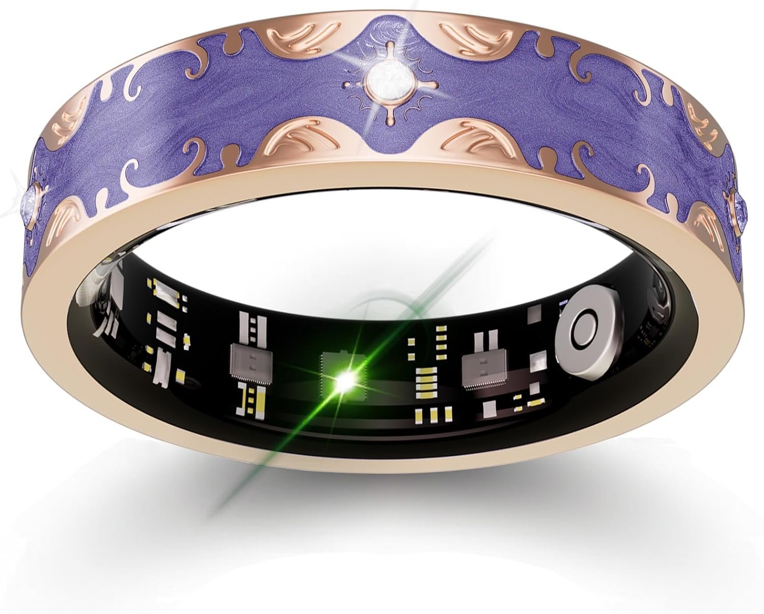 Smart Ring for Women Gift, Fitness & Vital Signs Monitoring, Sleep Tracker/Remote Photography/No Subscription(Purple,8#)