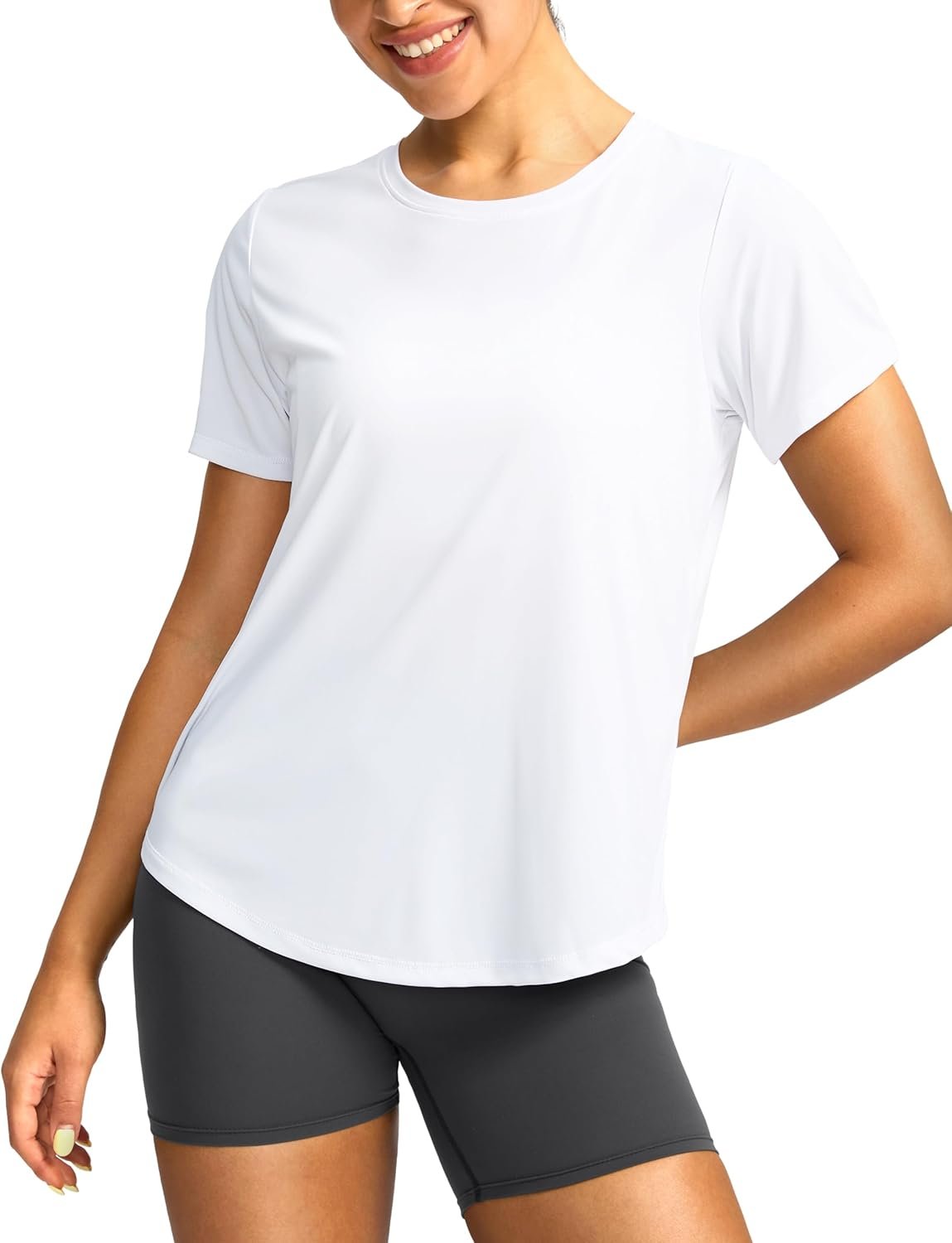 Women’s Short Sleeve Workout Shirts UPF 50+ Sun Protection T-Shirts Quick Dry Breathable Gym Running Hiking Tops for Women