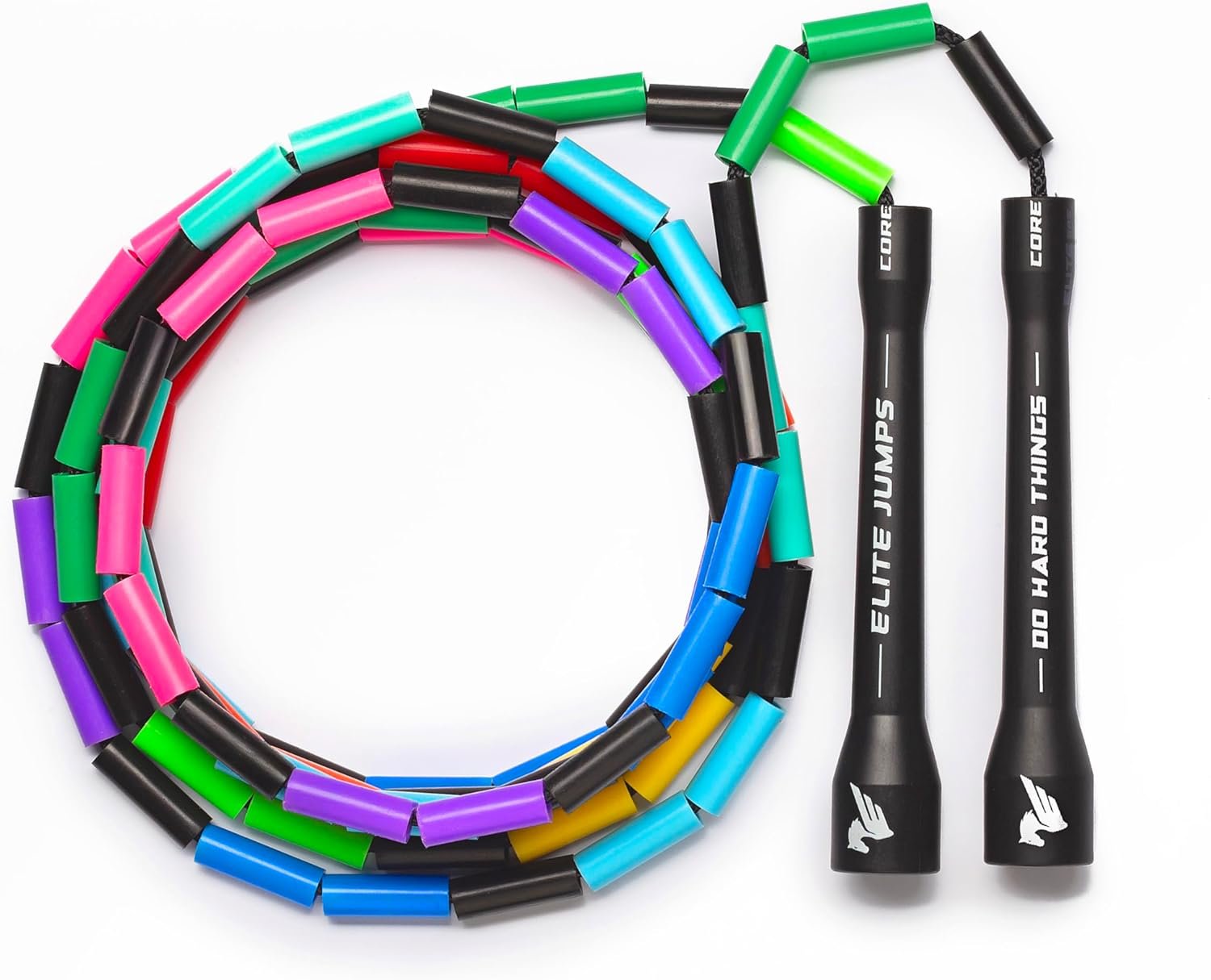 Elite Jumps – Do Hard Things 1” Beaded Jump Ropes | Crossover Jump Rope for Your Exercise Equipment | Segmented Jump Rope