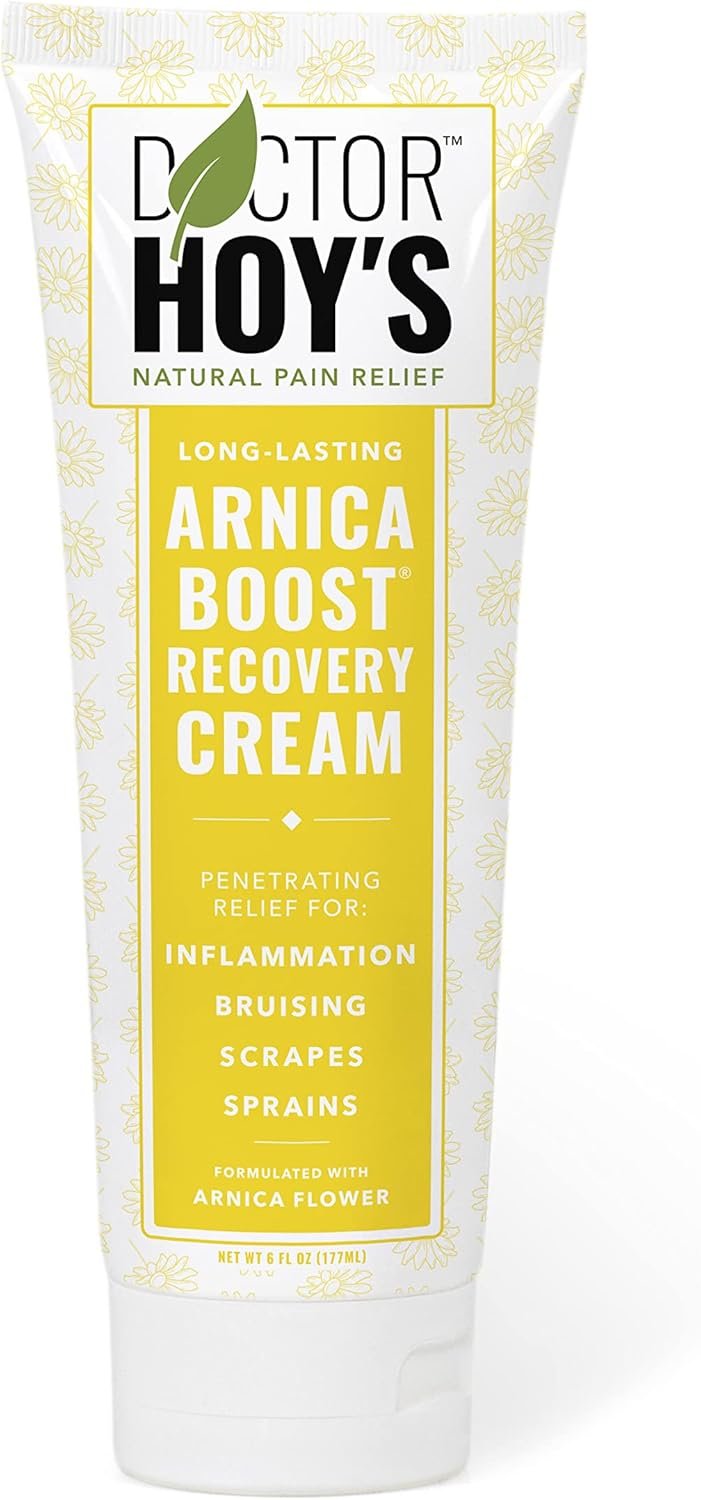 DOCTOR HOY’S Natural Arnica Boost Recovery Cream, Bruise and Muscle Pain Relief Cream, Topical Homeopathic Formula with Arnica Montana for Rapid Bruise Relief (6 Fl Oz)