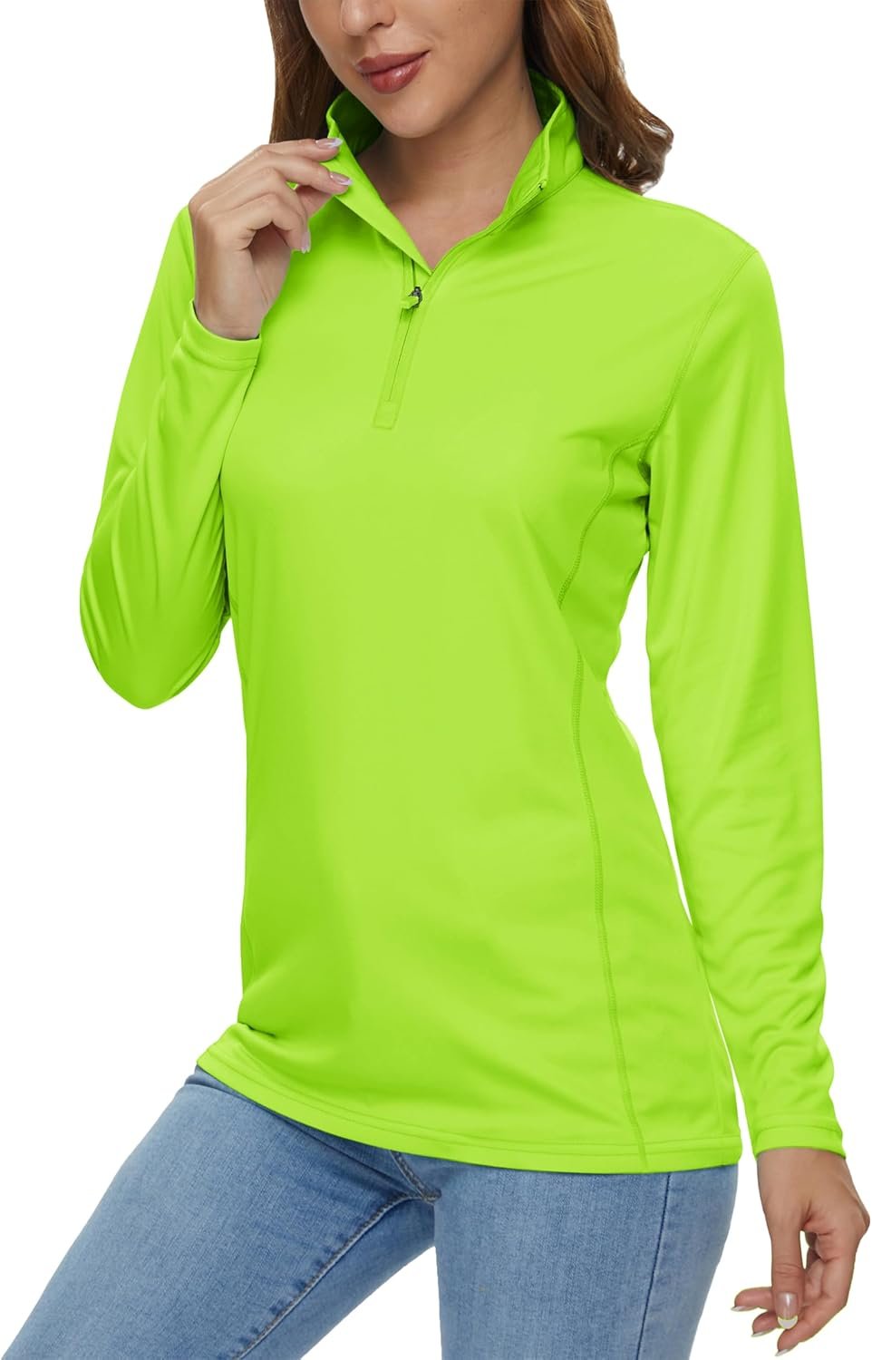 MAGCOMSEN Women’s Shirts Long Sleeve 1/4 Zip UPF50+ UV Sun Protection Quick Dry Workout Hiking Athletic Shirts Rash Guard