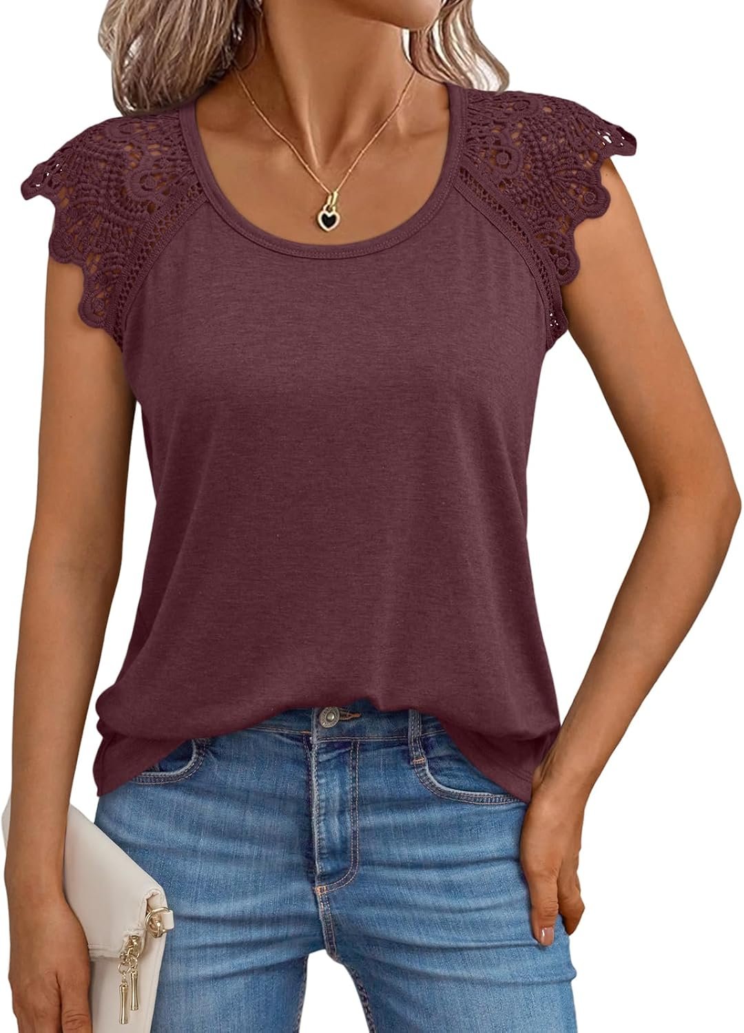 AUTOMET Womens Tops Casual Dressy Lace Summer Tee 2026 Cap Sleeve T Shirts Cute Basic Trendy Fashion Spring Outfits