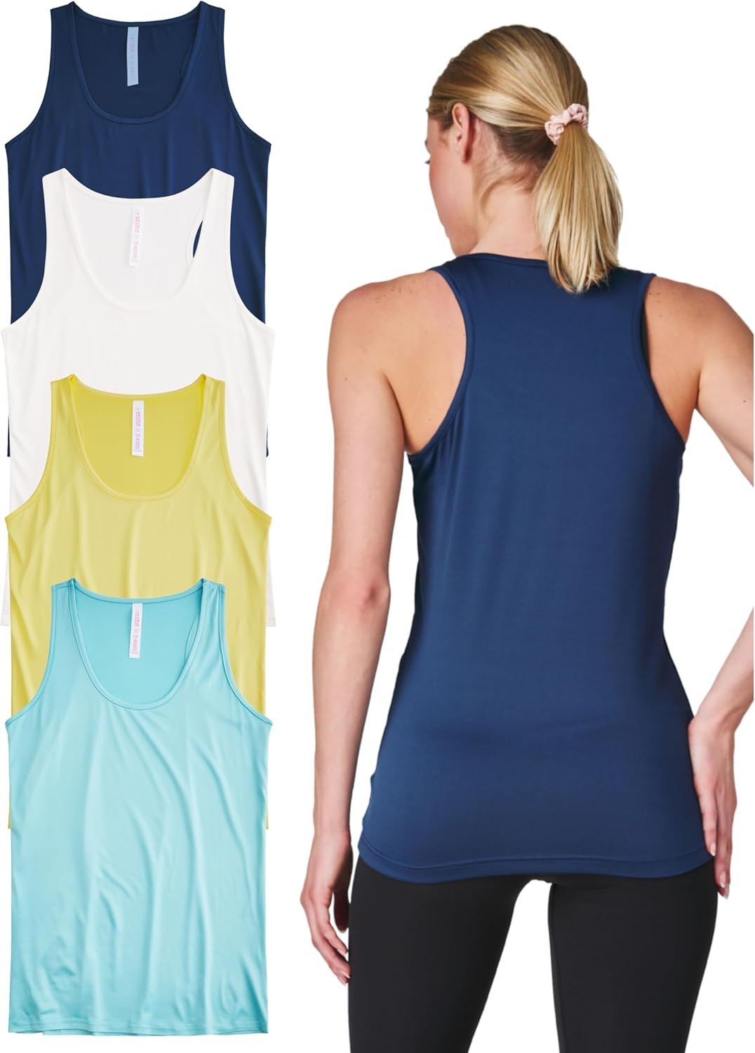 Ultra Performance Womens Athletic Workout Tank Tops 4 Pack Women’s Running Shirts Casual Loose fit Gym Tanks for Women