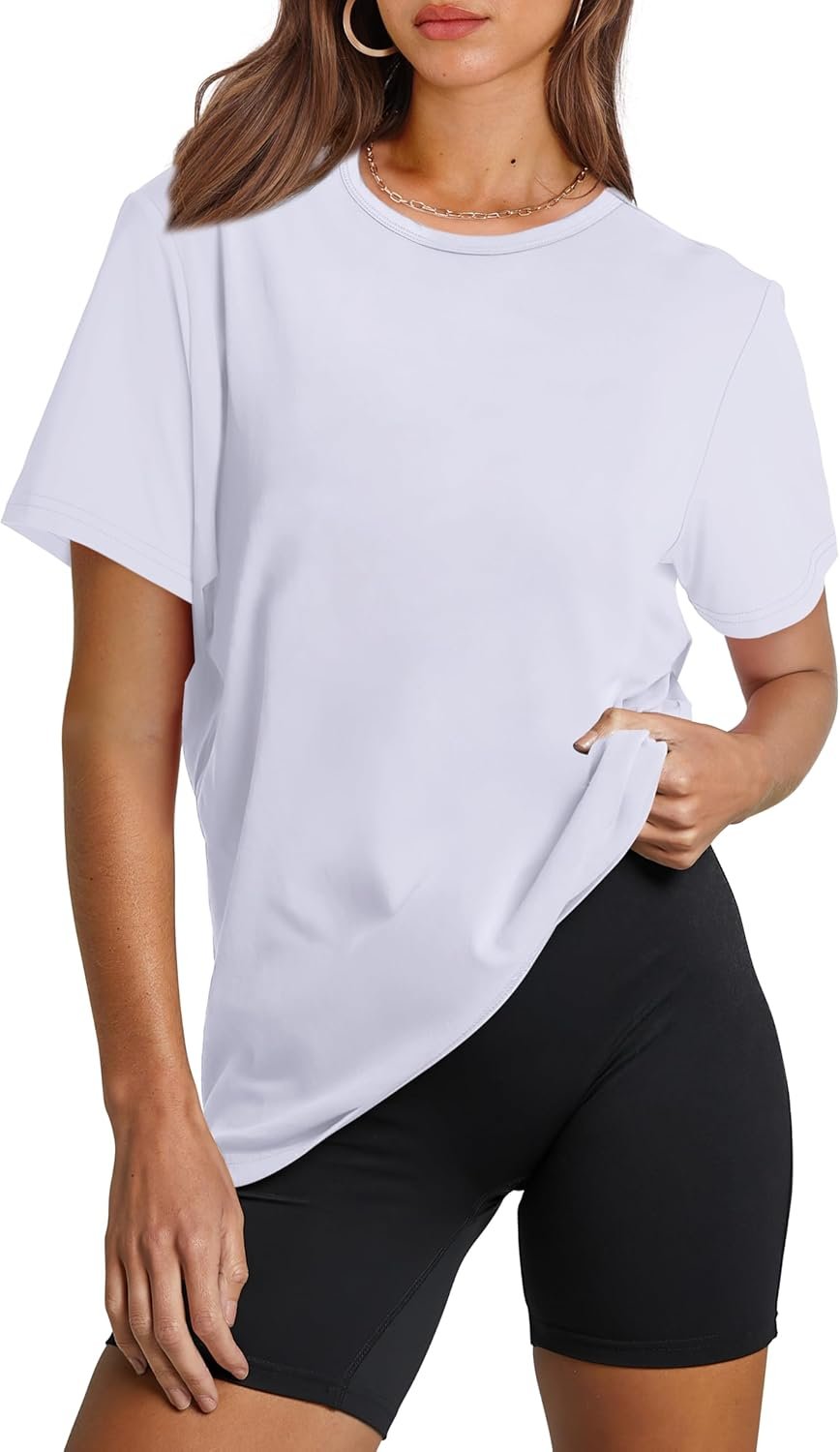 OFEEFAN Workout Tops for Women UPF 50+ Breathable Quick Dry Loose Fit T Shirt Outdoor Yoga Running Hiking Gym Tee Top