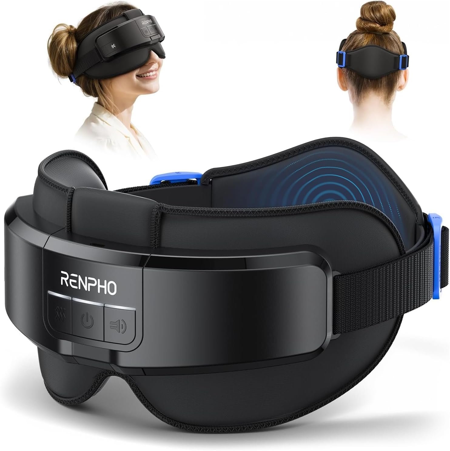RENPHO Eyeris Masc Head and Eye Massager, FSA Eligible HSA, Head Massager for Forehead, Occiput and Temple, Heated Mask Massager for Scalp Relaxation and Stress Relief