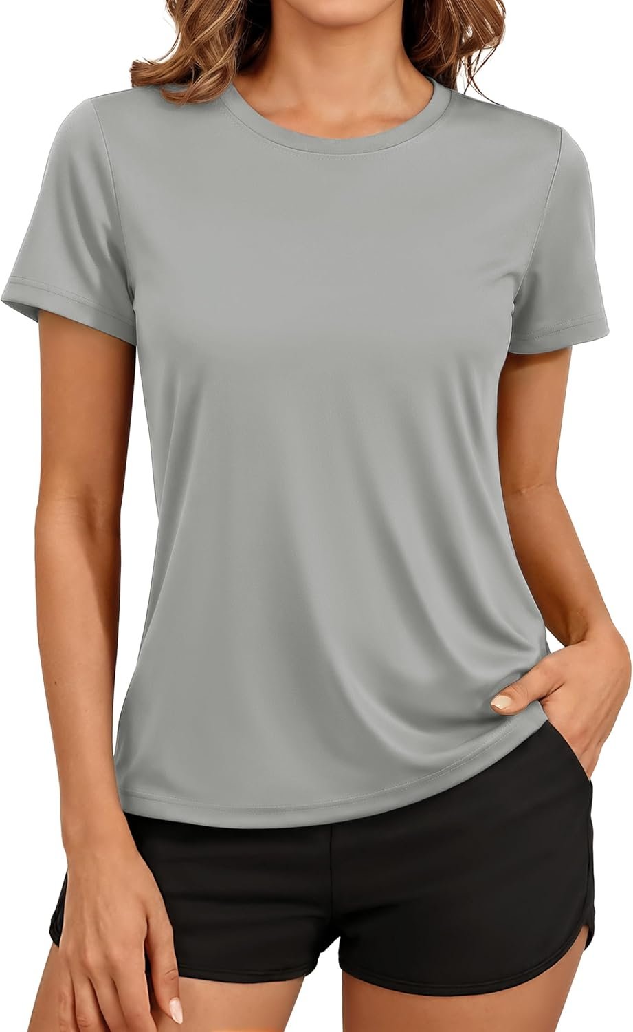 TACVASEN Women’s Short Sleeve Workout Shirts UPF 50+ Sun Protection Quick Dry Athletic Tops for Running Gym Tee