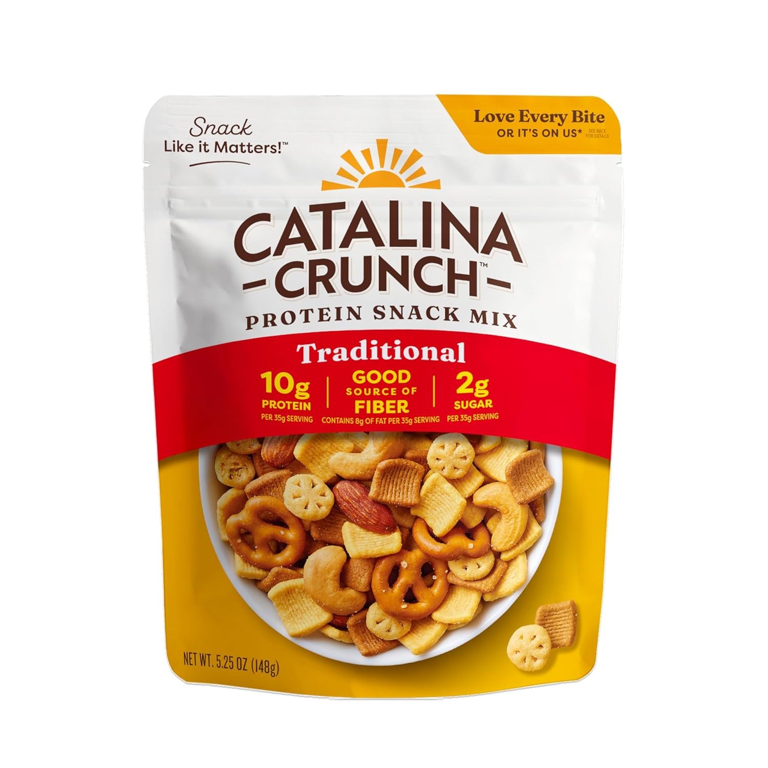 Catalina Crunch Protein Snack Mix – 10g Protein, 2g Sugar per Serving – Good Source of Fiber, Gluten Free – Traditional, 5.25 Ounce Bag (Pack of 1) – Packaging May Vary