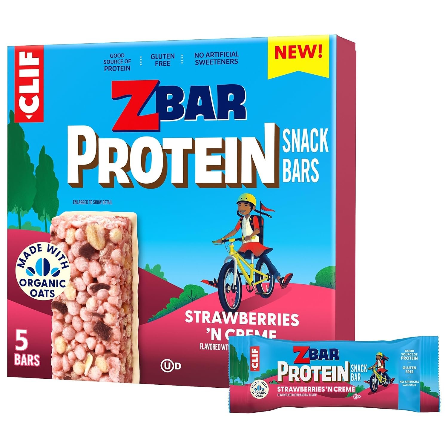 Zbar Protein Strawberries ‘N Creme Crispy Snack Bars