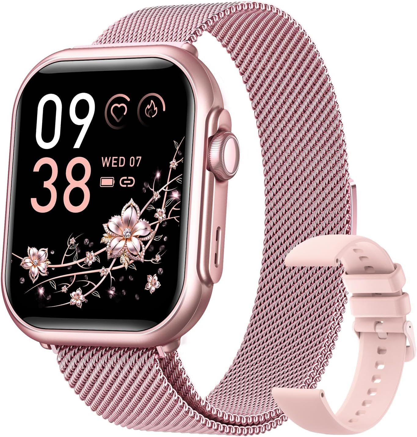 Smart Watches for Women (Android/iPhone), 1.83″ HD Smart Watch with Calls/Messages/Notifications, Sleep/Heart Rate/SpO2/Blood Pressure Monitor, 110+ Sports Modes Fitness Tracker Watch, 1000mAh Battery