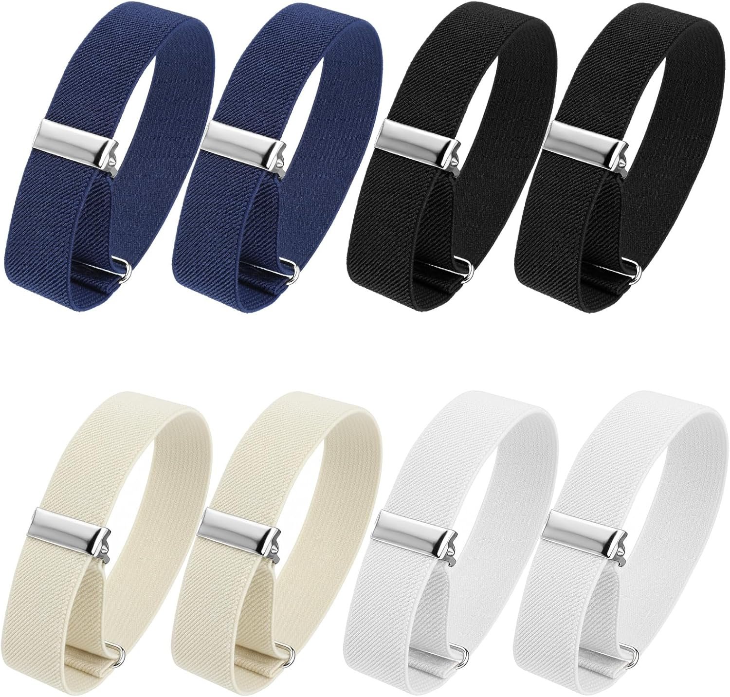 8 Pcs Sleeve Garters – Elastic Adjustable Armbands Sleeve Garters for Men and Women – Anti-Slip Armbands Sport Armband Strap