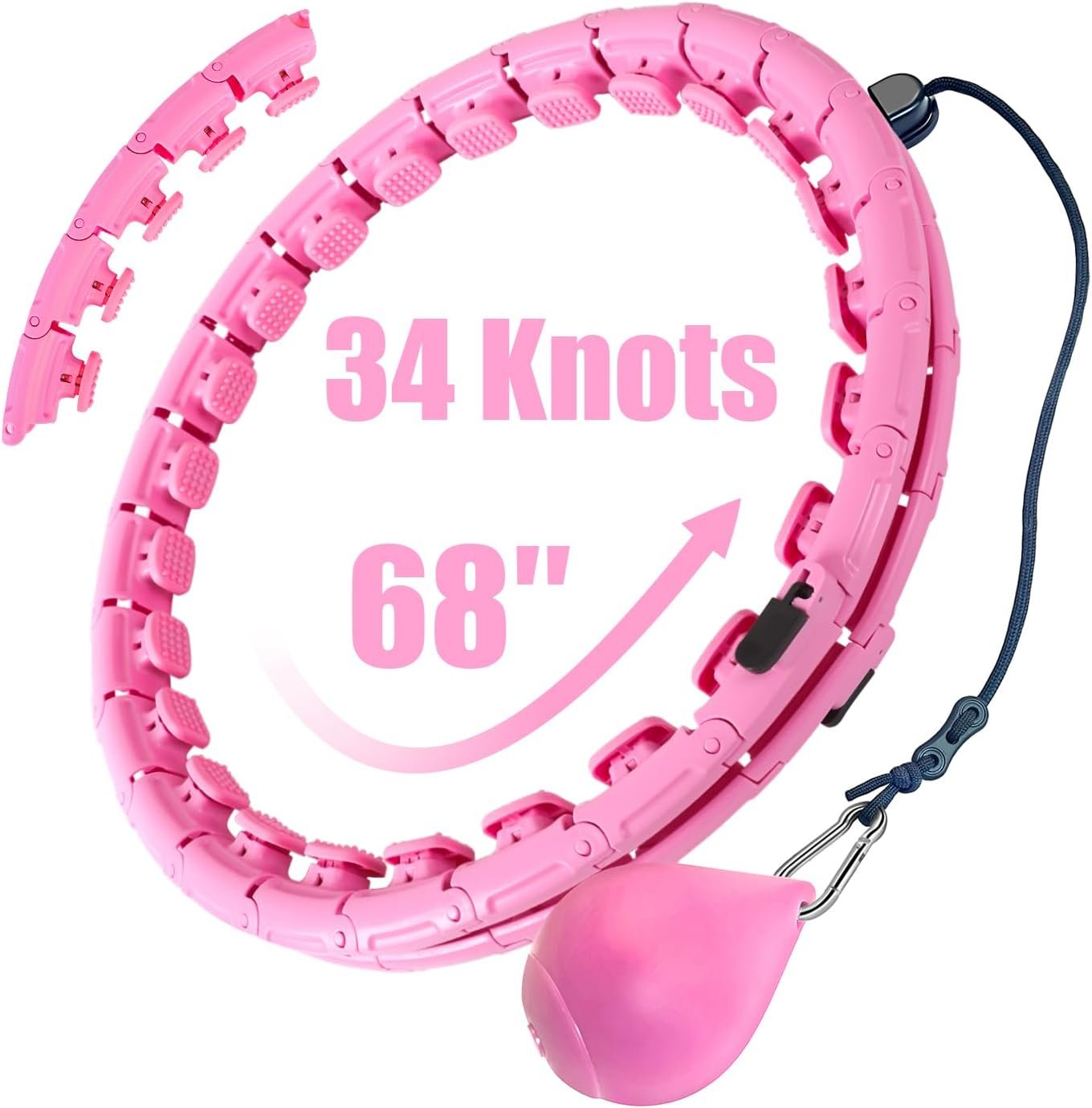 OurStarry 34 Knots Weighted Workout Hoop Plus Size, Smart Waist Exercise Ring for Adults Weight Loss