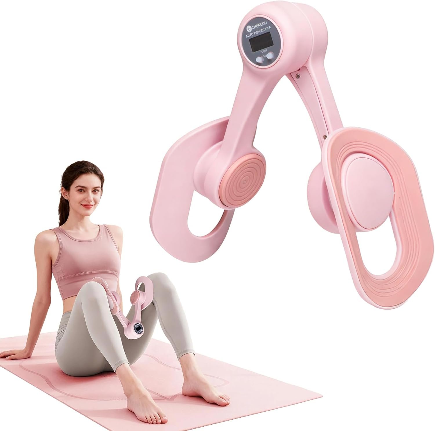 360° Adjustable Thigh Trainer with Counter and Resistance Band | 360° adjustable design helps support a comfortable fit for a variety of lower-body exercises