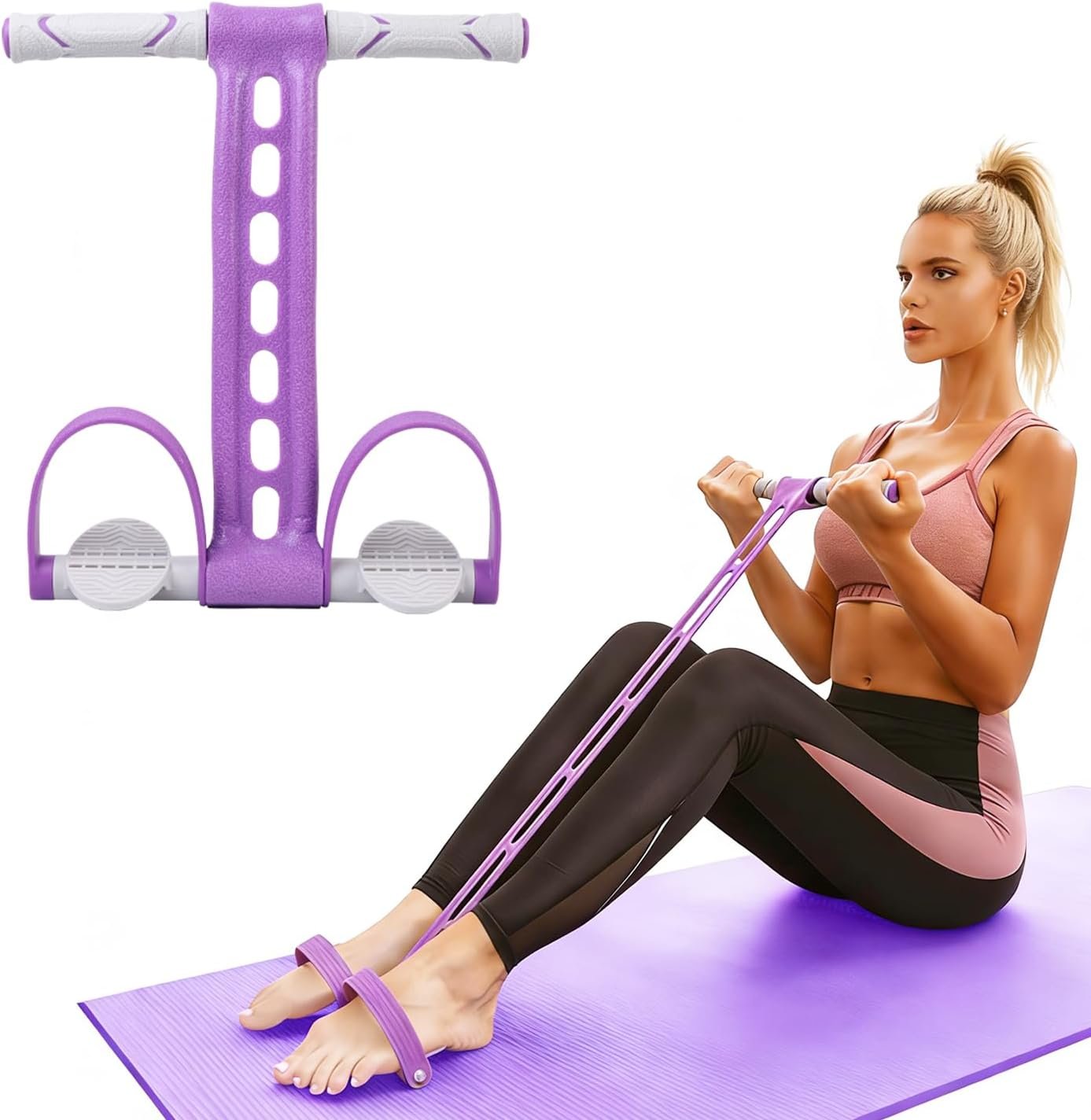 Pedal Resistance Bands with Handles Exercise Bands Multifunction Tension Rope Fitness for Working Out Arm Abs Legs Stretch Bands