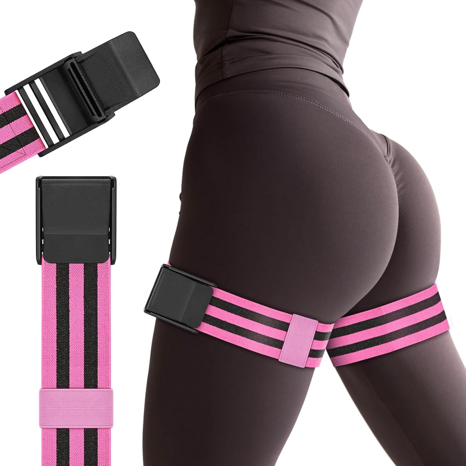 Booty Bands, Blood Flow Restriction Bands for Women/Men, Adjustable BFR Training Bands for Glutes & Hip Building, Occlusion Resistance Bands