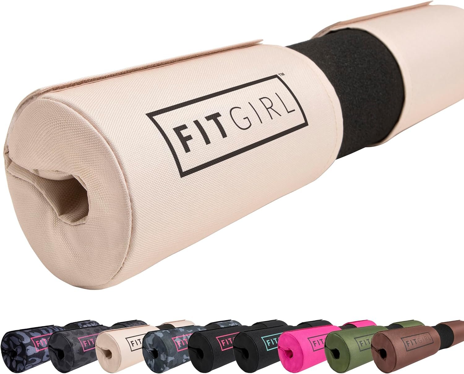 FITGIRL – Squat Pad and Hip Thrust Pad for Leg Day, Barbell Pad Stays in Place Secure, Thick Cushion for Comfortable Squats Lunges Glute Bridges, Olympic Bar and Smith Machine