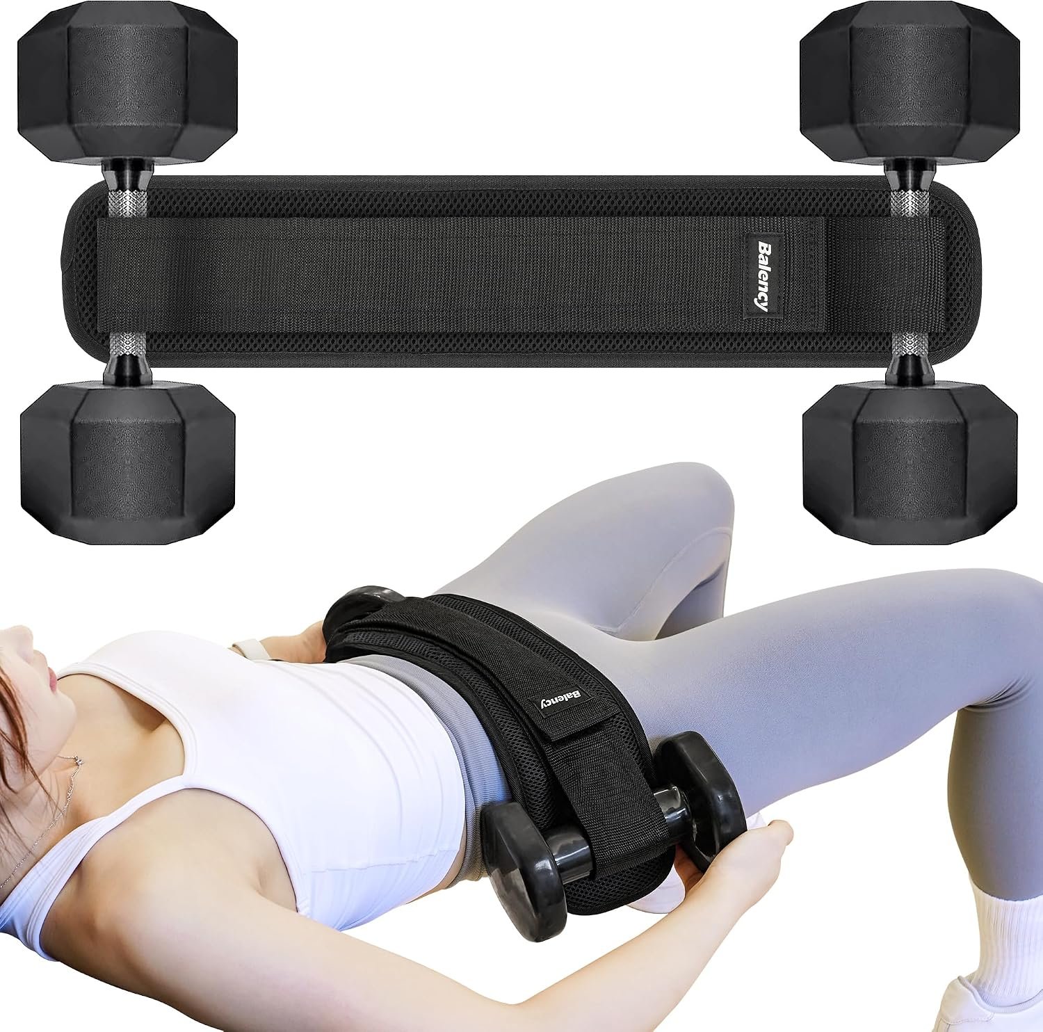 Hip Thrust Belt, Balency Hip Thrust Belt for Dumbbells Heavy | Booty Belt for Hip Thrust, Non-Slip Padding Hip Thrusts Belt for Gym Home Workouts, Hip Thrust Band for Dumbbell Kettlebell